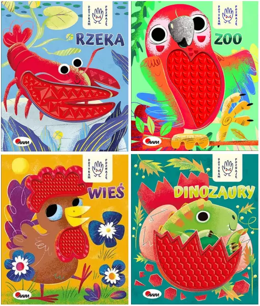 Pakiet: Dinozaury / Zoo / Rzeka / Wieś. Dotykam, poznaję - tantis.pl