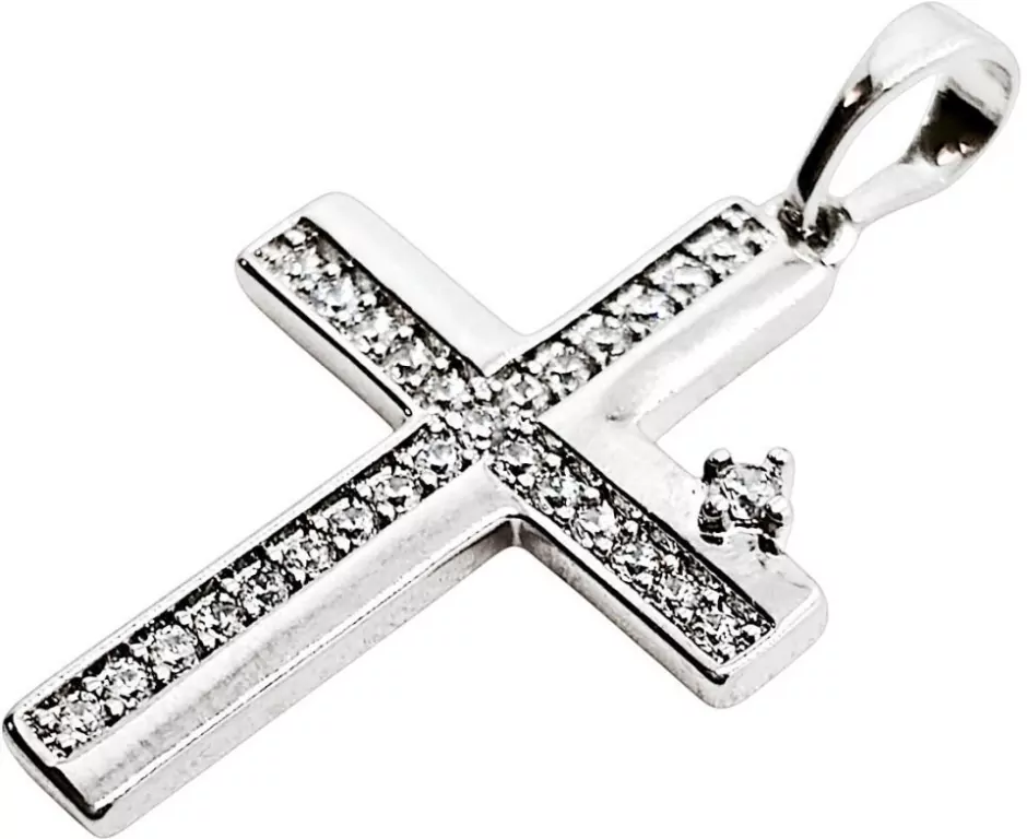 Zawieszka Krzyżyk Posrebrzany 26x18mm - tantis.pl