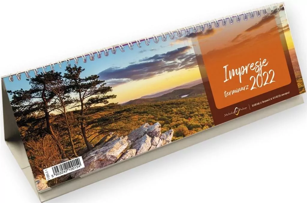 Kalendarz terminarz biurkowy 2024 tygodniowy. Michalczyk i Prokop impresje ze spiralką - tantis.pl