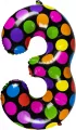 Balon foliowy cyferka 3 w kropki - tantis.pl