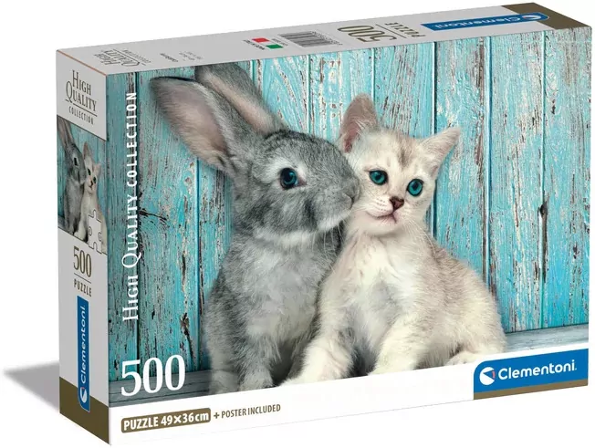 Puzzle 500. High Quality Collection. Kotek i Królik - tantis.pl