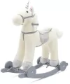 Koń na biegunach z melodią i kółkami biały - tantis.pl