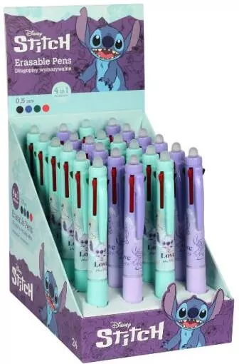 Długopis wymazywalny automatyczny 4-kolorowy Stitch pastel 1szt.mix - tantis.pl