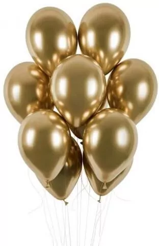 Balony 33cm. Chromowane złote - tantis.pl