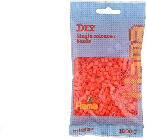 Hama Midi Koraliki w woreczku 1000 pomarańczowe - tantis.pl