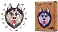 Puzzle drewniane eko 73. Śnieżny husky - tantis.pl