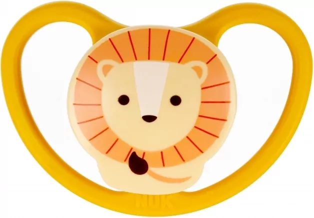 NUK. Space. Smoczek uspokajający silikonowy. 18-36 miesięcy. Lew - tantis.pl