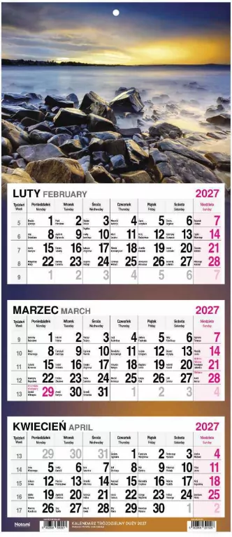Kalendarz 2027 Trójdzielny Morze - tantis.pl