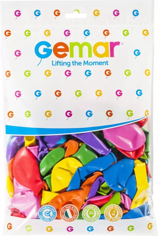 Balony Gemar pastelowe różnokolorowe 30cm 100szt - tantis.pl