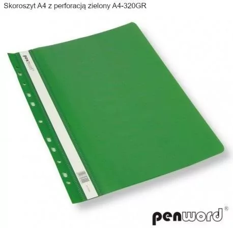 Skoroszyt A4 z perforacją, zielony - tantis.pl