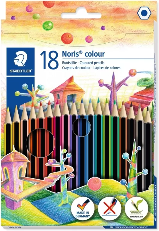 Kredki ołówkowe. Noris colour Wopex. 18 kolorów - tantis.pl