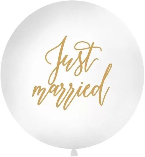 Balon Just married 1m biały - tantis.pl