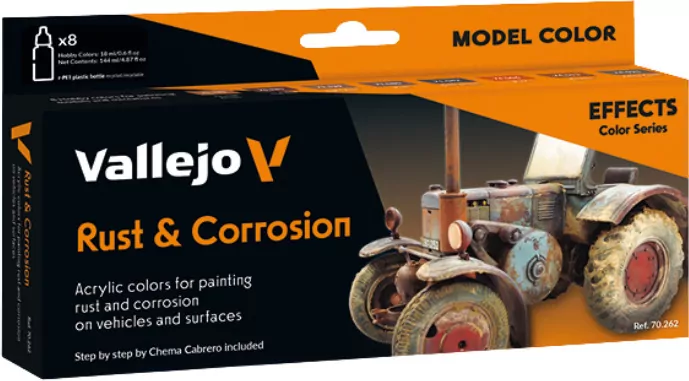 Vallejo: 70.262 - Model Color - Effects - Rust & Corrossion (8 x 18 ml) - tantis.pl