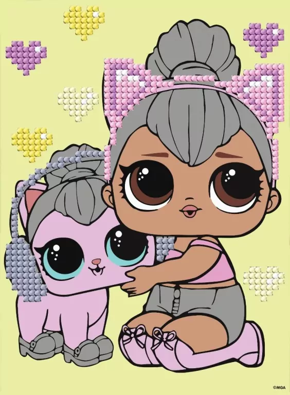 Diamentowa mozaika - LOL Kitty Queen 15x20cm - tantis.pl