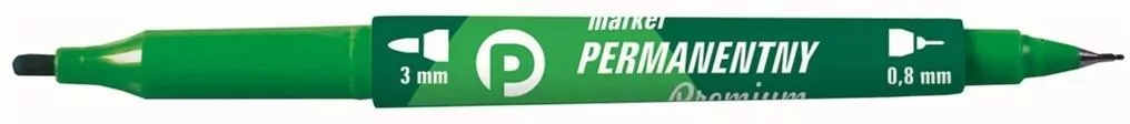 Marker permanentny. Zielony, 2 końcówki - tantis.pl