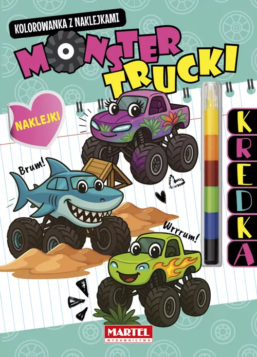 Kolorowanka z kredką Monster Trucki - tantis.pl