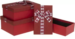 Pudełko prezentowe z kokardą czerwony ROZETTE