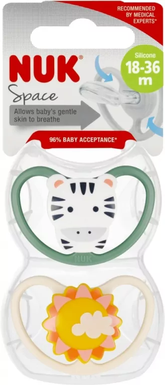 NUK. Space. Smoczki. 18-36 miesięcy. Zebra i słońce - tantis.pl