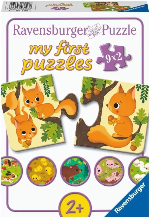 Puzzle 9x2 Animals and their babies - tantis.pl