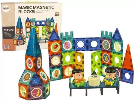 Klocki magnetyczne budowle 3D Zamek 98el - tantis.pl