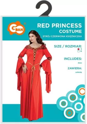 Strój dla dorosłych Księżniczka czerwona rozm. S