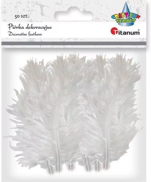 Piórka puch indyk 9-15cm białe 50szt - tantis.pl