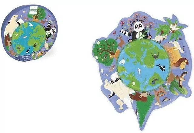 Puzzle 45 konturowe Mapa świata - tantis.pl