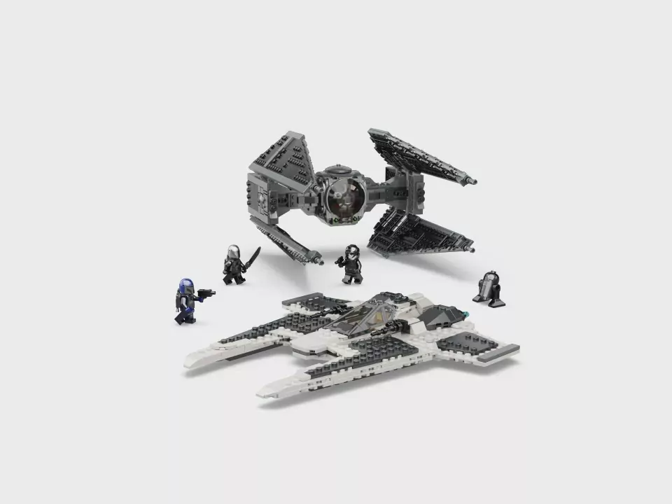 LEGO Star Wars. Klocki, Mandaloriański myśliwiec Fang Fighter kontra TIE Interceptor, 75348 - tantis.pl