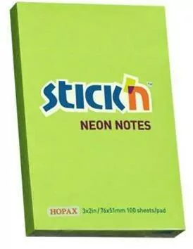 Notes samoprzylepny zielony neon 76x51mm - tantis.pl