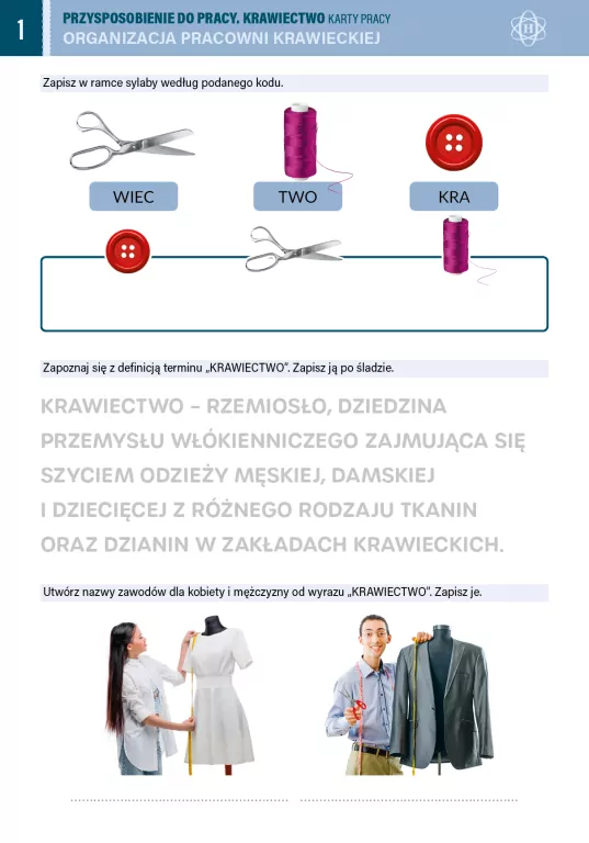 Przysposobienie do pracy. Krawiectwo KP - tantis.pl