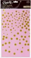 Obrus foliowy B&C złote groszki róż 137x183cm - tantis.pl