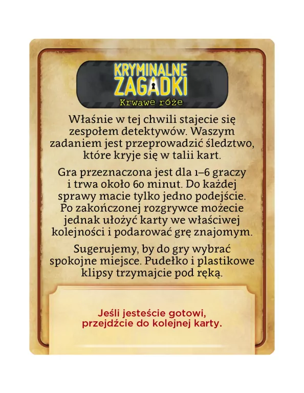Kryminalne zagadki. Krwawe róże. Escape room - tantis.pl