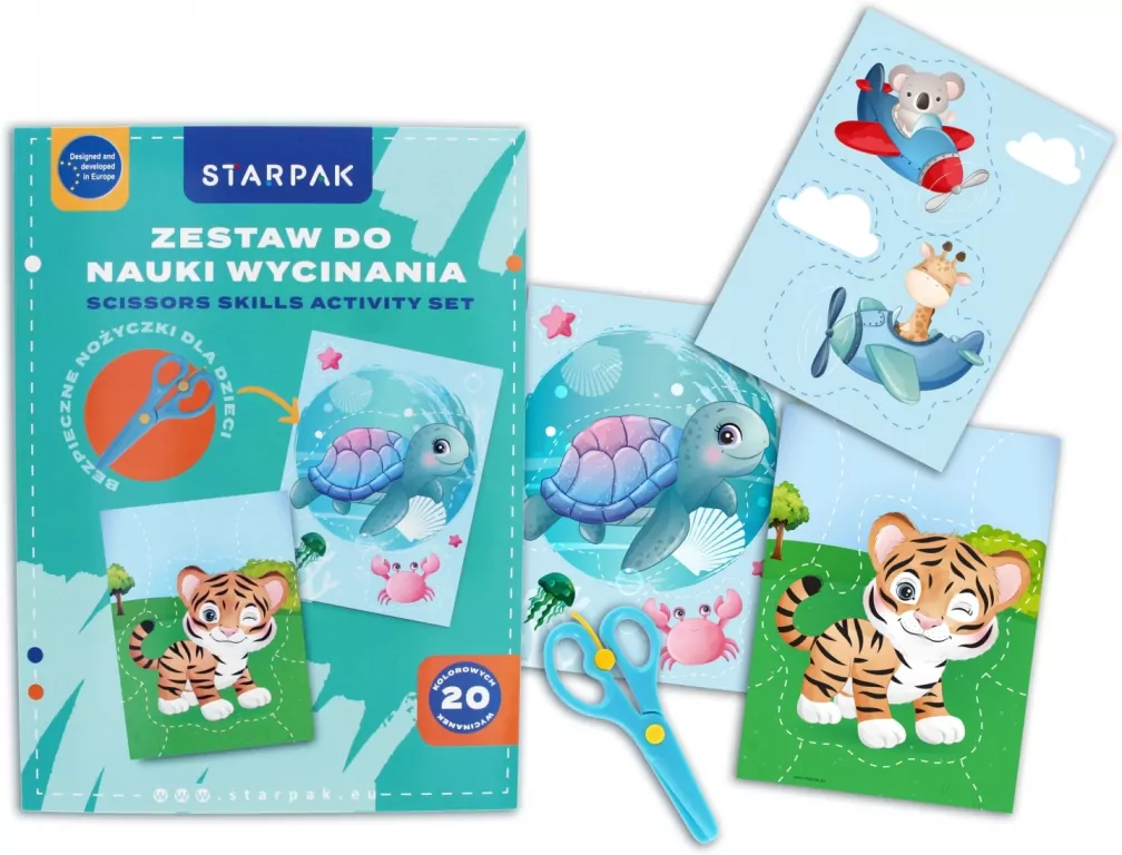 Zestaw do nauki wycinania A4 z nożyczkami Animals - tantis.pl