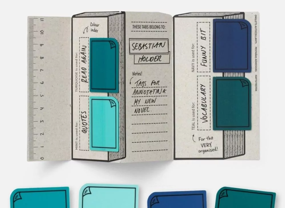 Bookaroo. Znaczniki samoprzylepne, niebieskie - tantis.pl
