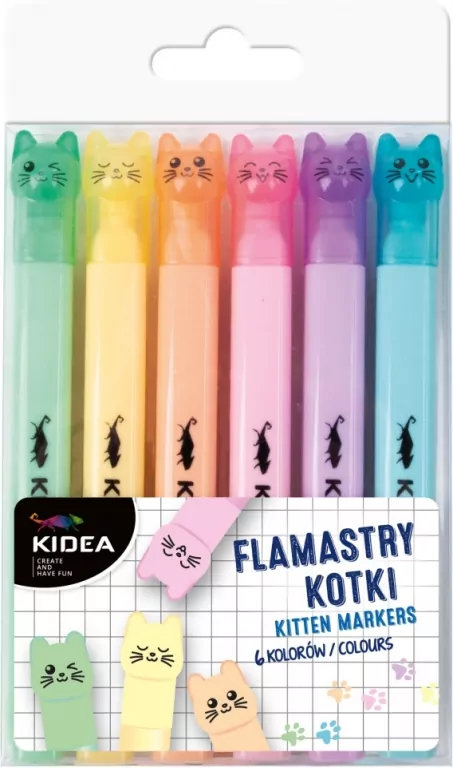 Flamastry kotki 6 kolorów - tantis.pl