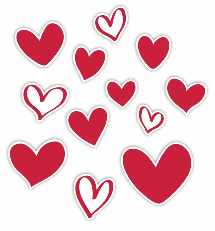 Dekoracje okienne dwustronne - Serduszka 01 - tantis.pl