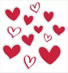 Dekoracje okienne dwustronne - Serduszka 01