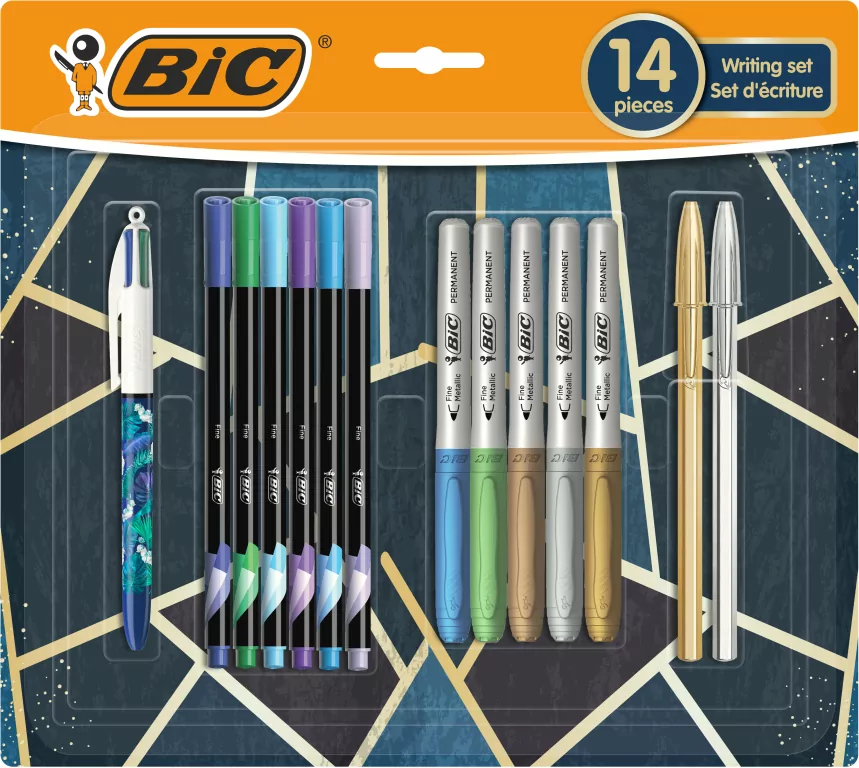 Zestaw piśmienniczy BIC Kids Metallic 14 elementów blister - tantis.pl