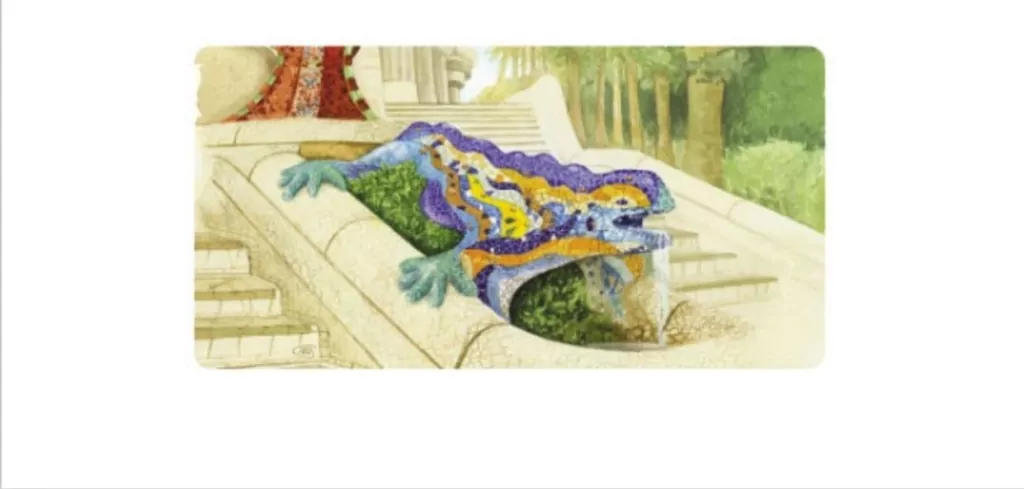 Karnet 12x23 cm + koperta Gaudi PARC GUELL - tantis.pl