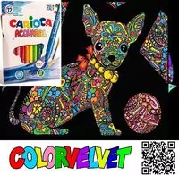 Kolorowanka welurowa Chihuahua 47x35cm - tantis.pl
