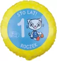 Balon foliowy Kicia Kocia Roczek 46cm - tantis.pl