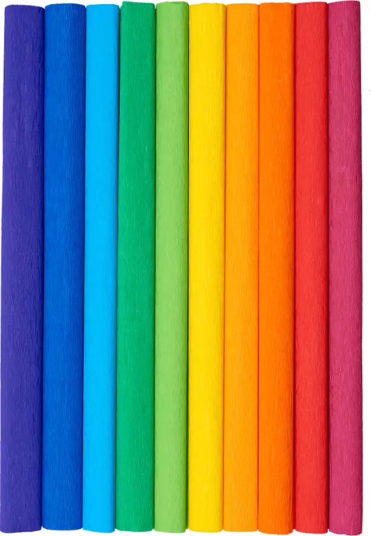 Bibuła marszczona mix tęcza 50x200cm - tantis.pl