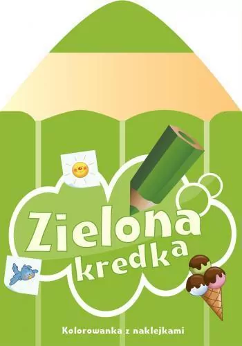 Zielona kredka Kolorowanka z naklejkami - tantis.pl