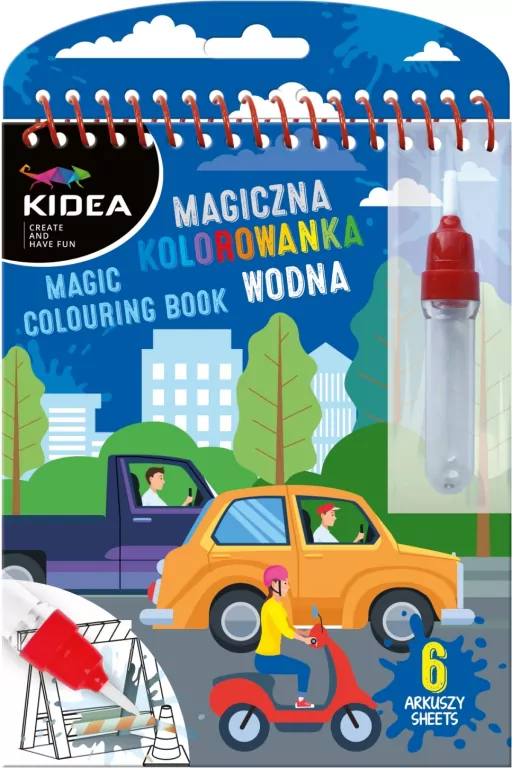 Magiczna wielorazowa kolorowanka wodna O Pojazdy - tantis.pl