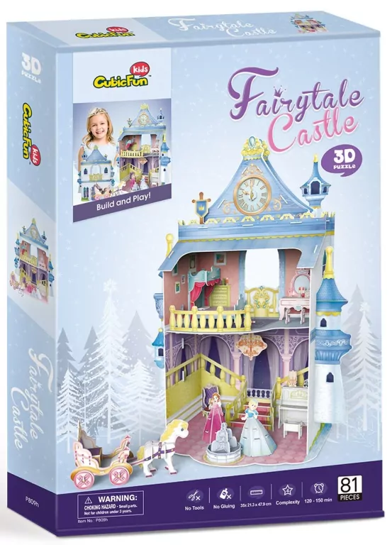 Puzzle 3D Fairytale Castle, 81 elementów - tantis.pl