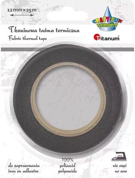 Taśma termiczna tkaninowa 12mm 25m czarna - tantis.pl