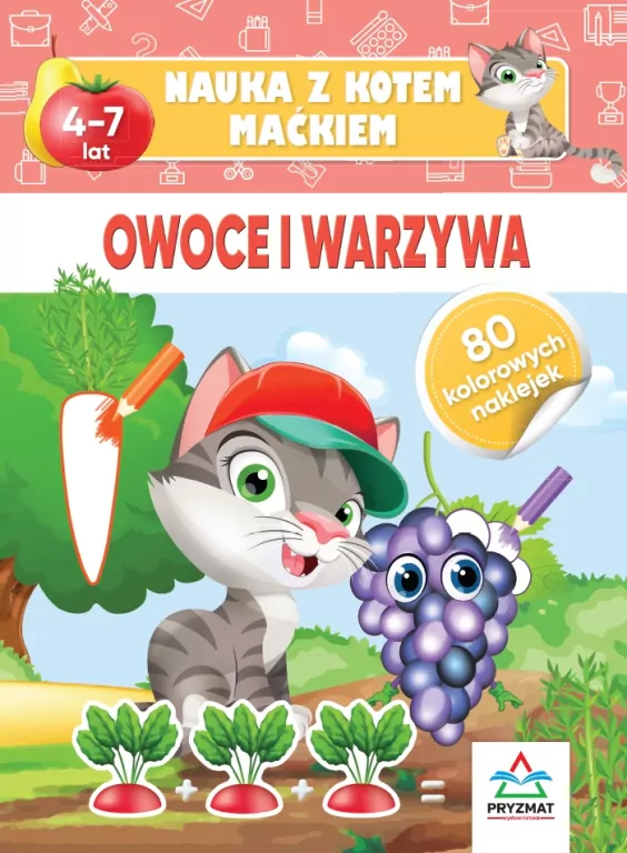 Nauka z kotem Maćkiem. Owoce i warzywa - tantis.pl