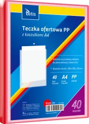 Teczka ofertowa A4 PP + 40 koszulek czerwona