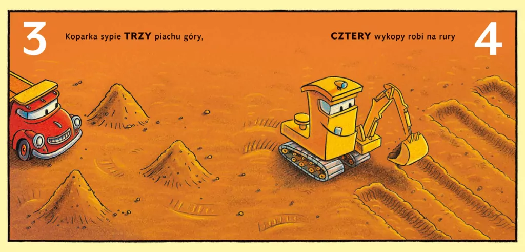 Koparka i cyfry. Snów kolorowych, placu budowy - tantis.pl