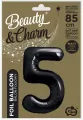 Balon foliowy B&C cyfra 5 matowa czarna 85cm - tantis.pl
